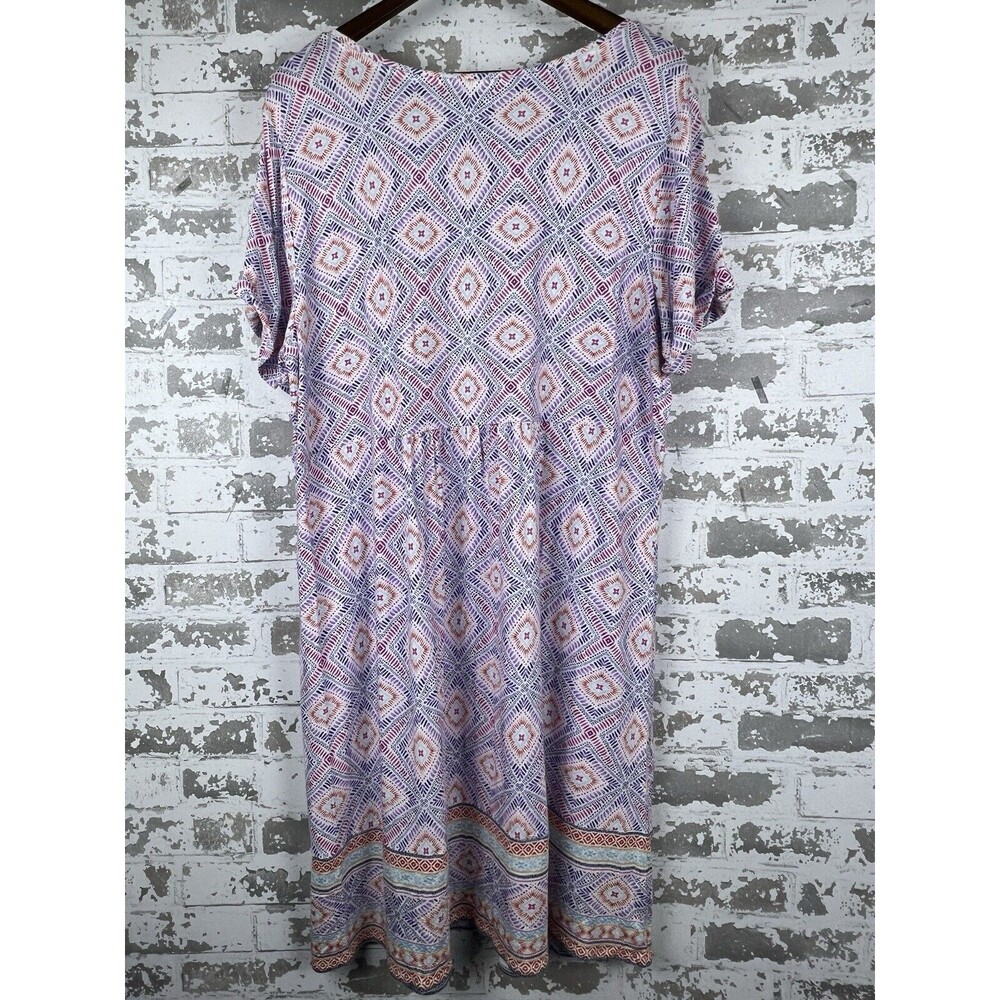 J.Jill Babydoll‎ Dress Sz XL Moroccan Medallion Soft Stretch Pockets - Picture 5 of 16